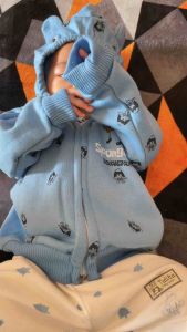 Jaket Hoodie Bayi Motif SPONGEBOB 2-9 Bulan