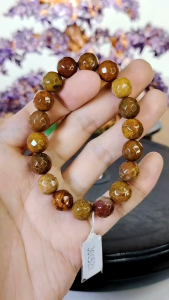 Natural Zhan Guo Red(Warring States)Agate Crystal Faceted Cut Beads Bracelet WA01