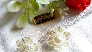 Hijabnur1 - Peniti Dagu & Pin Hijab - Bros Bunga Handmade