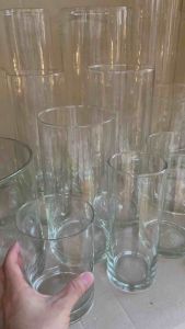 (D15cm x H20cm) Bình thuỷ tinh hình trụ tròn 15x20cm - Hồ cá mini - terarium - decor bàn làm việc shop hoa.