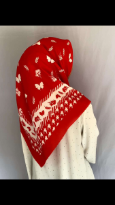 Hijab Segi Empat Merah Putih Hut RI Voal Sublime Premium