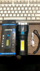 senter LED flashlight 4 core super bright lithium senter mendaki