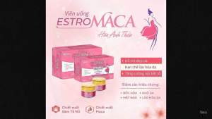 Estro Maca Hoa Anh Thảo - Viên uống làm đẹp da bảo vệ trước vấn đề lão hóa nám và nếp nhăn 15 viên lọ x 2