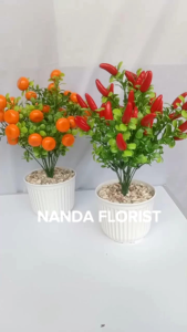 Tanaman Bunga Plastik Hias & Ornamen Pot Bonsai Satu7an