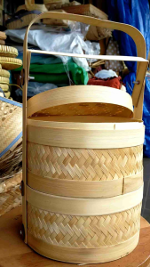 Rantang Bambu Bulat Susun 2 & 3 - Ukuran Diameter 25 cm