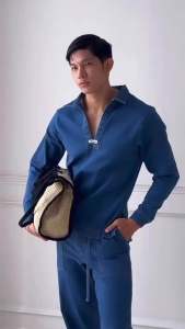 BALISO Flynn Denim V Shirt เสื้อยีนส์คอโปโล รุ่น Flynn