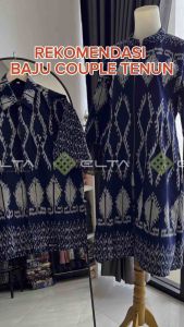 Couple tenun kemeja dan dress tenun seragam keluarga