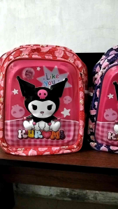 Tas sekolah anak tas Ransel lampu LED 3D timbul karakter KUROMI DAN MY MELODY Anak perempuan SD fashion motif