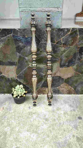 Handle Pintu Rumah Kuningan Motif Vas Ukir Antik 92 cm 4 pcs