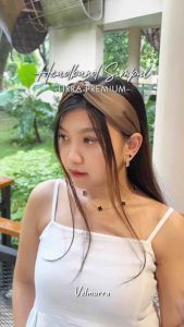 Headband Lirra Bando Korea Bandana Lebar Gesper Penutup Uban Cantik Kain Satin by Velmora