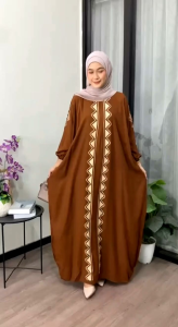 Djingga Batik - Maimunah Kaftan Wanita Muslimah Rayon Super Dress Busui Bumil Nyaman