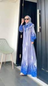 Ross Shop - gamis Set Hijab Amara - Gamis Rampel Bahu Depan Free Hijab Segiempat - Gamis Rampel Bawah - Gamis Set Hijab