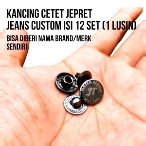 Kancing Snap Jepret Cetet 15mm 1 Lusin Bahan Logam Custom Nama Merk Sendiri