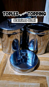 Toples stainless uk 1.5kg dan 2kg / Toples kacang gula coklat keju dll / Toples martabak Penyimpanan Wadah