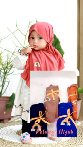 (COD) Pelangi Hijab "Bayi" Kerudung Anak New Born Jilbab Baby Bordir Embordir Bergo Stella Premium