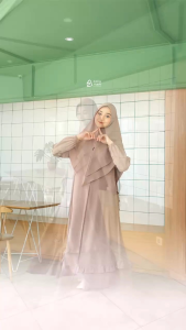 Busana Muslim Wanita / Baju Muslimah / Gamis Crinkle Premium Zelina Size S sd XL By Azkia Hijab