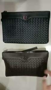 FY501 HANDBAG CLUTCH TAS TANGAN PRIA MOTIF ANYAM DENGAN TALI PENDEK PRODUK IMPOR