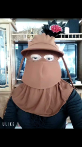 Nón khẩu trang - mắt phi hàng 5 lớp may nhà chất liệu thun co giãn