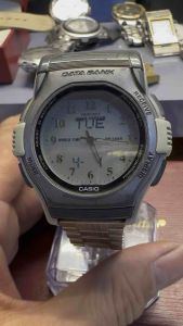 Đồng hồ nam hiệu CA SIO  Twincept Wave Ceptor  đồng hồ hai máy vừa kim vừa điện tử Đồng hồ trên mặt kính  đa năng có giờ thế giớibáo thứcchronograph đèn sáng