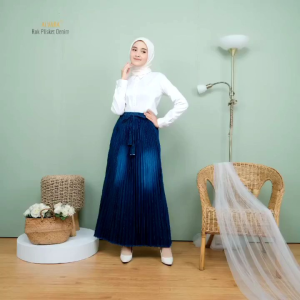 ROK PLISKET JEANS DEWASA TERBARU