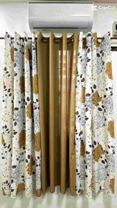 ONHAND 3 in1 Set Camellia Ring Teal Curtain Mocha Cream brown Matgold Ring Curtain Set and Per Piece