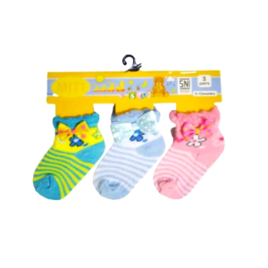 Kaos kaki Pita Miti Baby Socks ISI 3 Pasang size 0-12 bulan