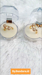 Abee Acc-027 Size 8 Cincin diamond rhodium premium Lapis emas 18k