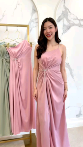 ชุดไปงานแต่ง ชุดเพื่อนเจ้าสาว รุ่นโบว์เพชร