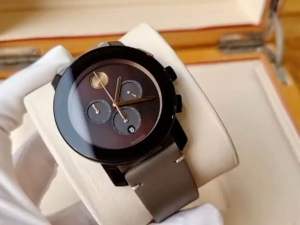 ĐỒNG HỒ NAM CHÍNH HÃNG Movado 3600445 Quartz Grey Black Dial & Leather Chronograph For Men