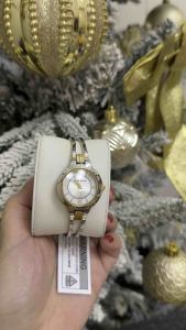 Anne Klein Womens AK/1441SVTT Two-Tone Open Bangle Watch