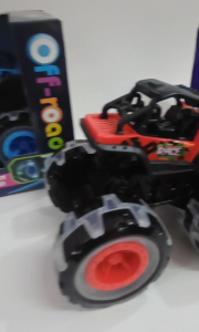 Off-road Monster toy trucks with LED lights for ages 4 and up.
