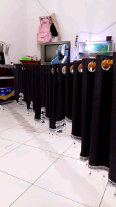 gorden renda Poni gorden atas pintu bahan blackout panjang 2 meter 3 meter 150 cm model semokring tirai jendela dan pintu