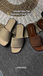 Sendal Slop Wanita Teplek terbaru Sandal Slop Cewek Rajut sendal wanita Kekinian
