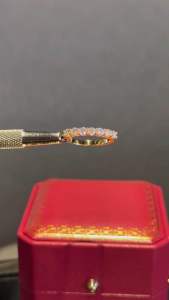 JJ แหวนแถวฝังเพชรโมอีส 10 ตังค์ เงินแท้ เคลือบทองคำเหลือง