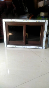 JENDELA KACA SLIDING MOTIF POLOS UK T40XL100 gratis packing kayu