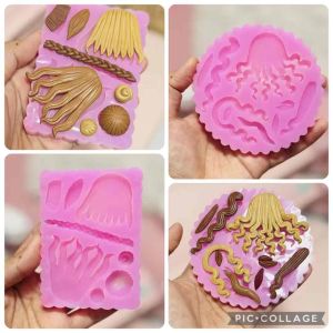 Hair mold set | Chibi hair silicone mold set | Hair bun silicone mold | Curly hair mold braids mold