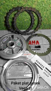 Paket Plat Besi Gesek & Kaki 4 Lawan & Kampas Kopling Motor Yamaha Vega ZR, New Jupiter Z, New Robot & Vega RR