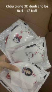 (HCM) Khẩu trang họa tiết 3D dành cho bé từ 5 đến 12 tuổi xinh sắn 10 cái/ gói