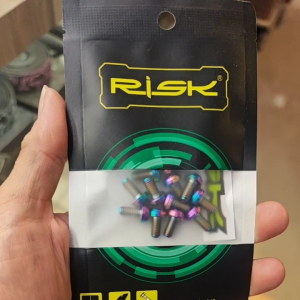 RISK 12pcs M5X10mm MTB RB Bicycle Disc Brake Rotor Titanium Screw Road Bike Basikal Ultralight