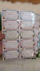 Combo 50 nhãn dán tập vở in họa tiết dễ thương ( mẫu giao ngẫu nhiên )