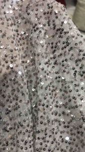 Vải kim sa lưới màu xám nhạt co giãn 4 chiều (khổ 1m6)may đầm váy dạ hội đầm sự kiện áo dài thời trang