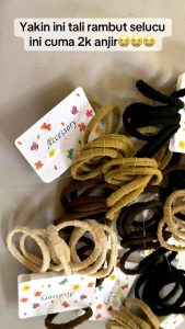 Kuncir Rambut Garis Fashionable Bundle Isi 6 untuk Tampilan Lucu dan Cantik