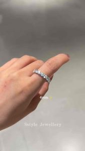 SSTYLE💎Valentina real moissanite full diamond elegant gorgeous ladies women s925 sterling silver cincin rings with GRA certificate and card