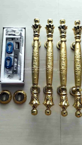 Terbaru Handle Pintu Rumah Kuningan 45 Cm Tatikan Pintu Kupu Tarung Rumah Set Kunci Kuat Awet Anti Karat