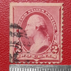 Koleksi Prangko kuno USA klasik 2 cents George Washington 1890-1893 USED