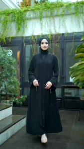 Gamis Abaya Turkey Hitam Dewasa / Fashion Muslim Remaja Terbaru Kode-J01