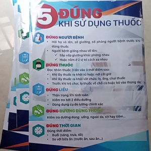 Tranh "5 ĐÚNG KHI SỬ DỤNG TOA CHỮA BỆNH" dùng cho Biện Viện Phòng Khám Nha Khoa - Chất liệu decal bóng phủ Nilon chống thấm nước