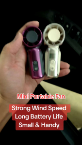 (SG) NEW Mini Turbo Portable Fan Hand-held Rechargeable Display Mobile Fan JF157