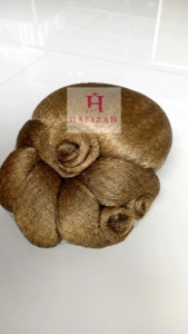 Sanggul Variasi Bunga Modern Warna Pirang Tanggung Asesoris Rambut Sintetis Berkualitas Acara Formal dan Fashion Show