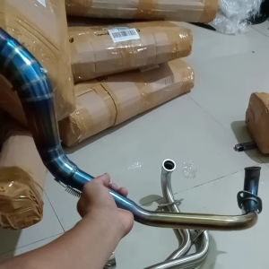 Leher Hider Blue Samping Knalpot Racing  Honda Beat